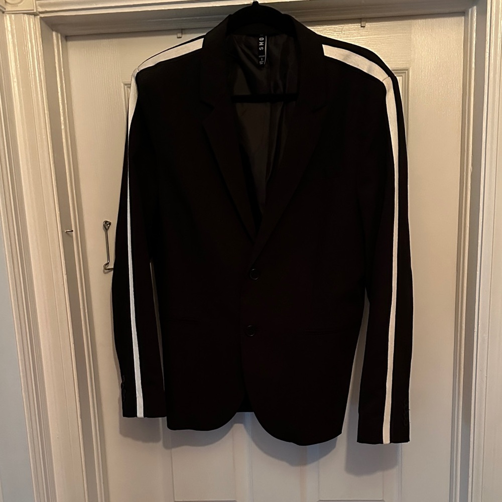 Smog Black Blazer with White Stripes S